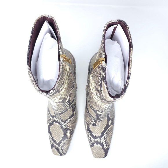 Franco Sarto Briar Grey Snake Print Snip Toe Heel Booties - Picture 12 of 13
